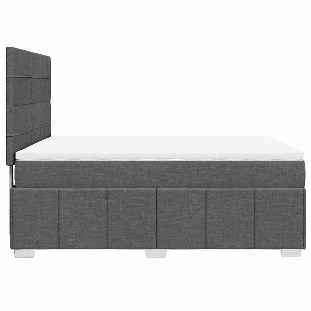 Queen Bed Grey Fabric Pocket Sprung Mattress Adjustable Headboard