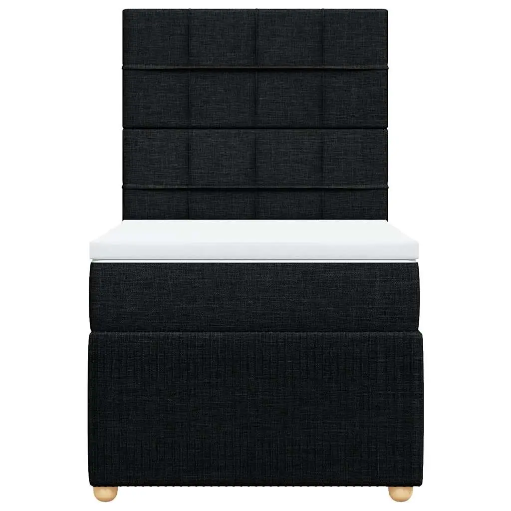 Box Spring Bed Black King Single Pocket Spring Mattress Height Adjustable Headboard