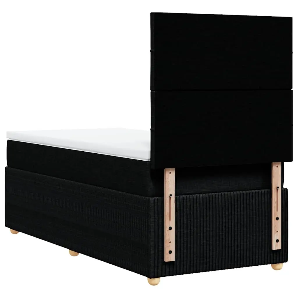 Box Spring Bed Black King Single Pocket Spring Mattress Height Adjustable Headboard