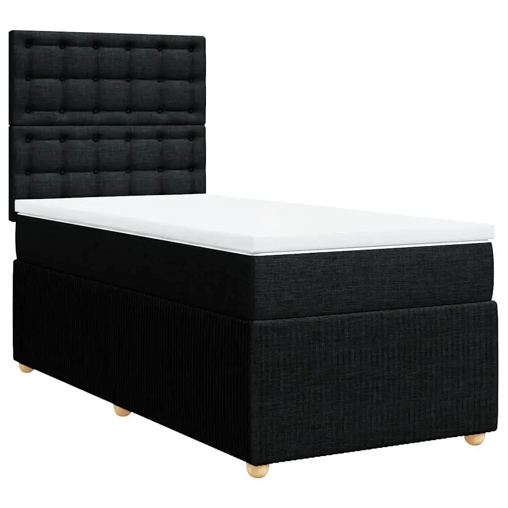 Box Spring Bed Black King Single Pocket Mattress Adjustable Headboard
