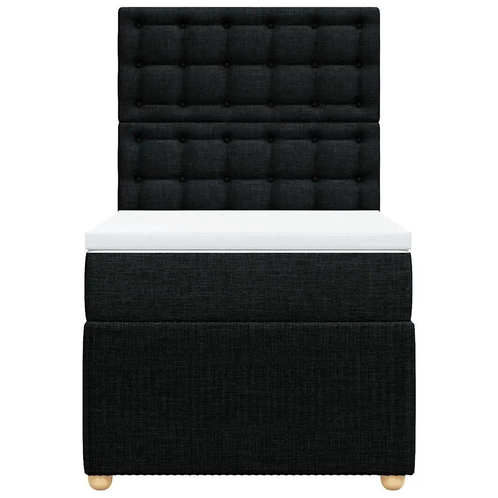 Box Spring Bed Black King Single Pocket Mattress Adjustable Headboard