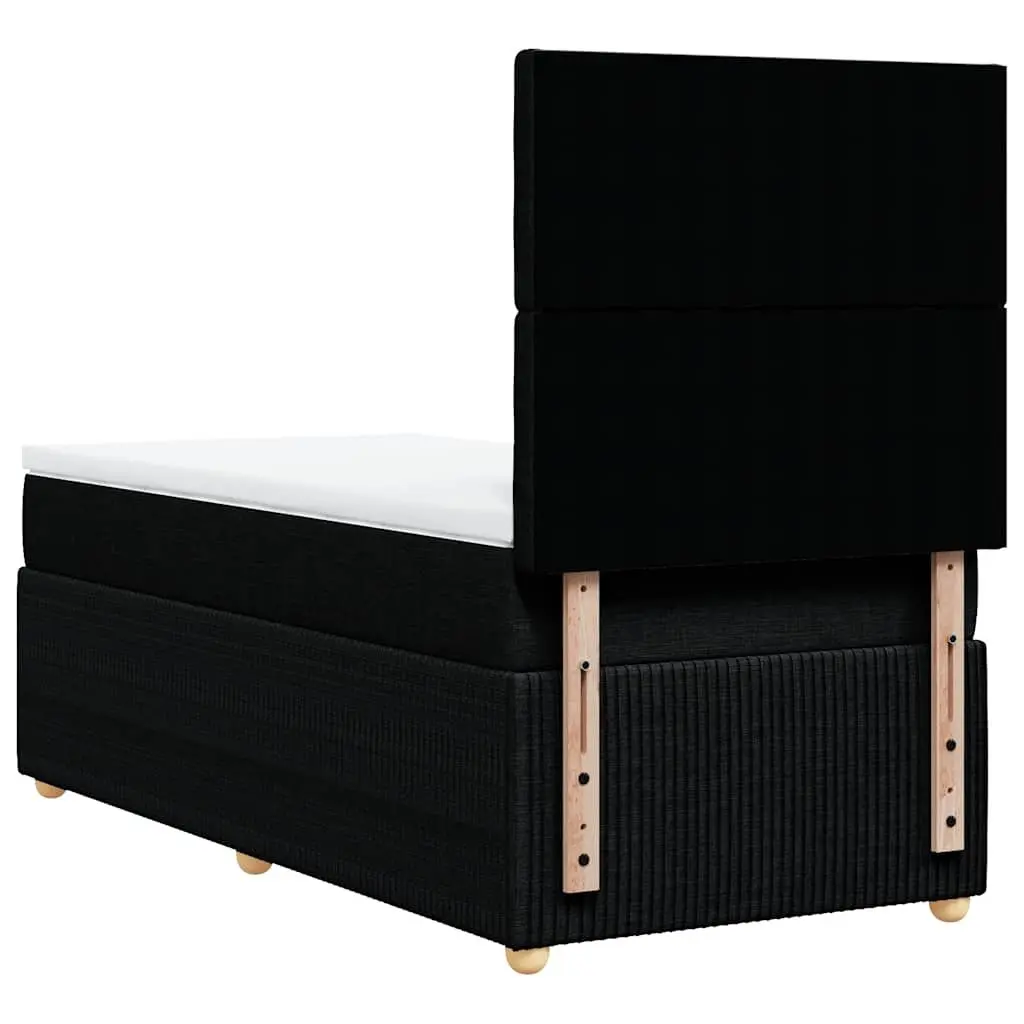 Box Spring Bed Black King Single Pocket Mattress Adjustable Headboard