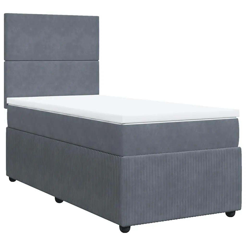 Box Spring Bed Grey King Single Pocket Spring Mattress Adjustable Headboard