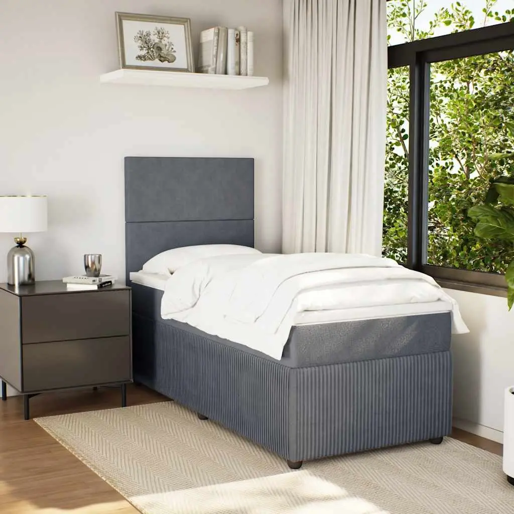 Box Spring Bed Grey King Single Pocket Spring Mattress Adjustable Headboard