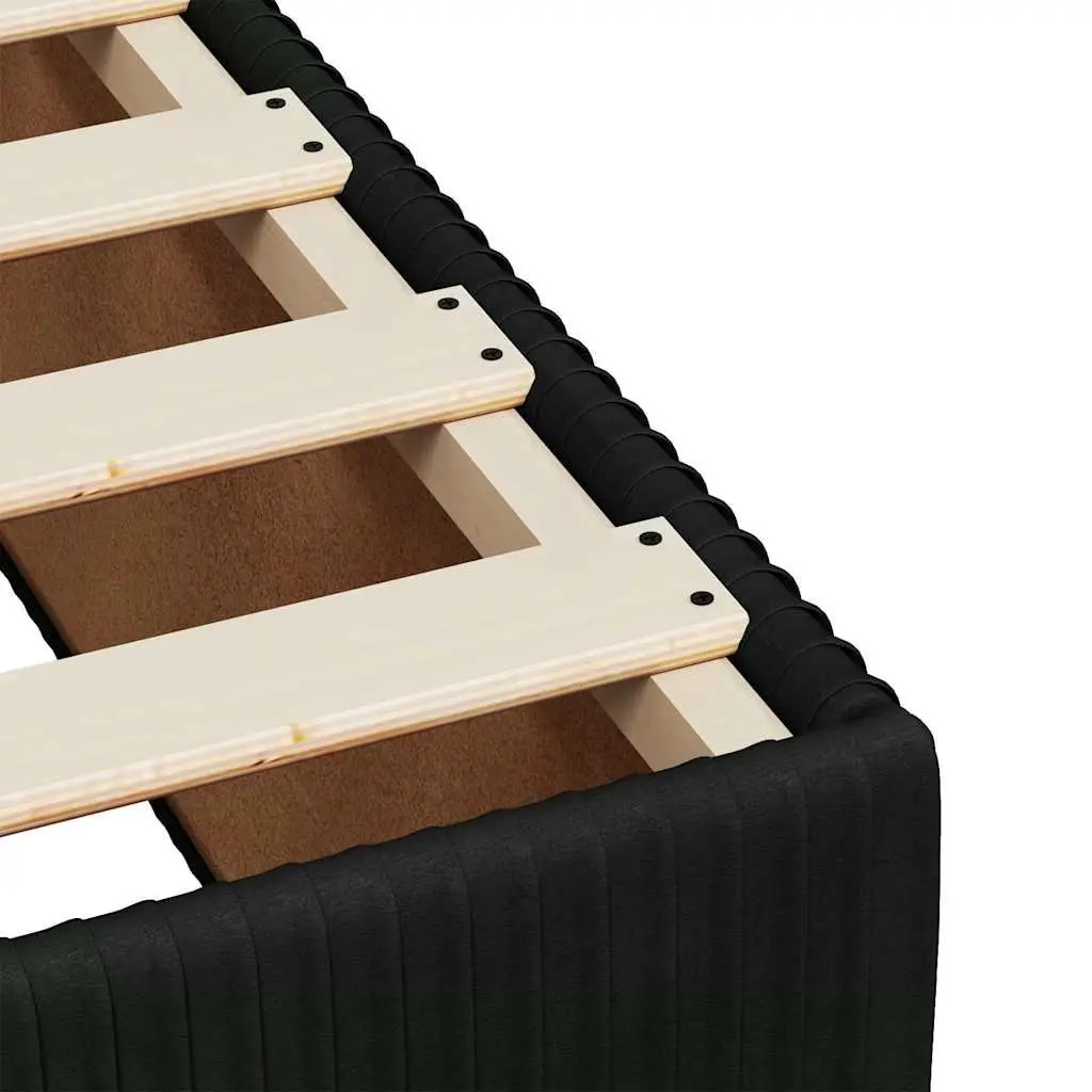 Box Spring Bed Black King Single Pocket Spring Mattress Height Adjustable Headboard Velvet