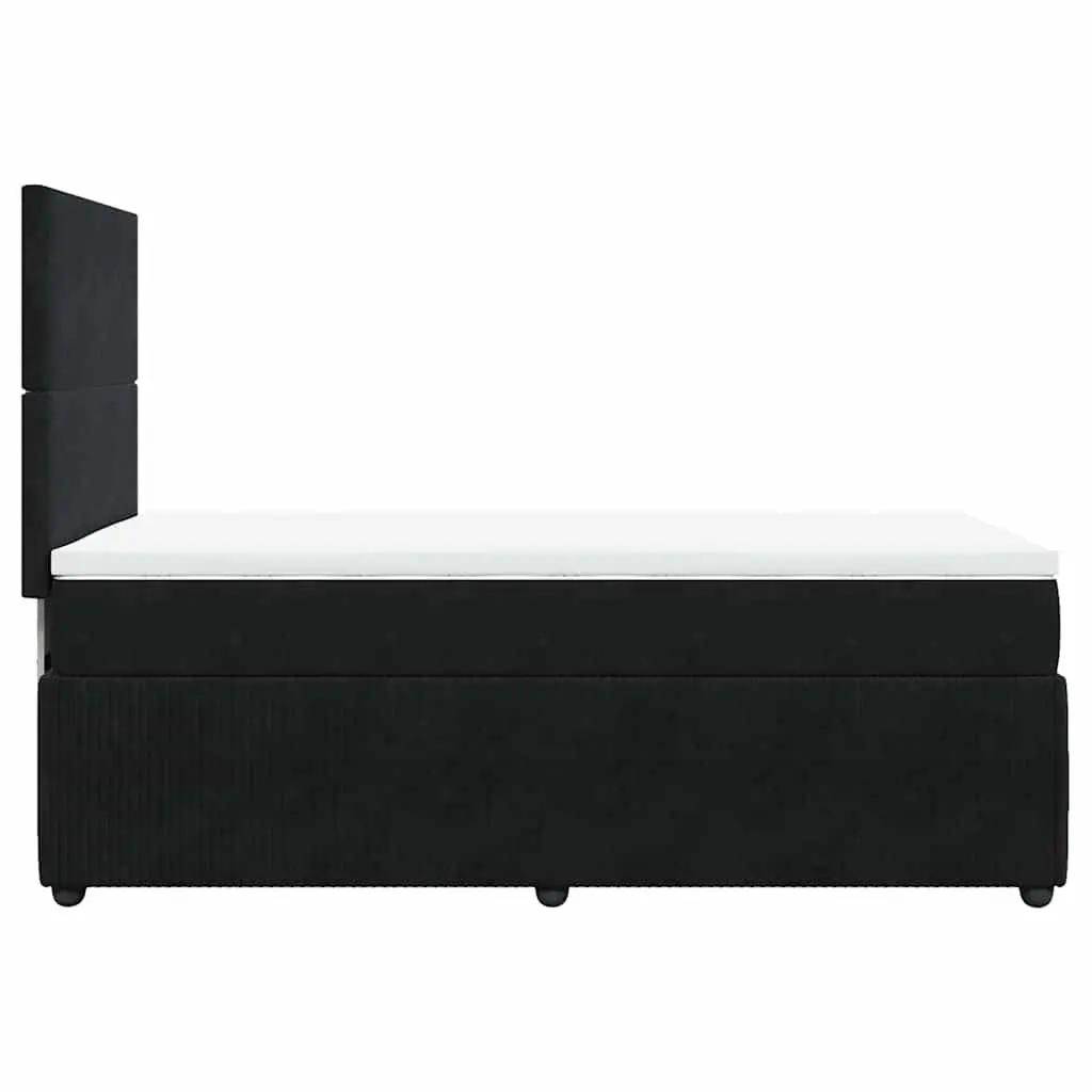 Box Spring Bed Black King Single Pocket Spring Mattress Height Adjustable Headboard Velvet