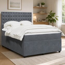 Compact Queen Box Spring Bed with Pocket Spring Mattress