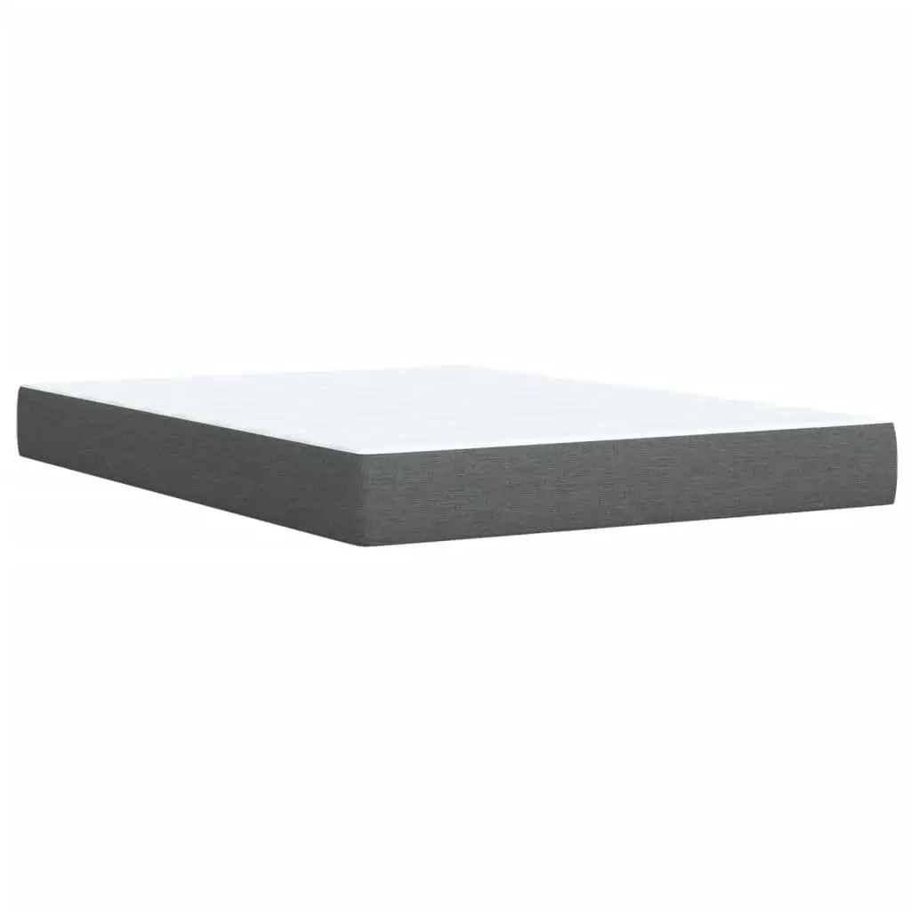 Queen Box Spring Bed Grey Size Adjustable Headboard Pocket Spring Mattress with LED Light