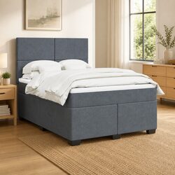 Compact Box Spring Bed with Pocket Mattress and LED Features