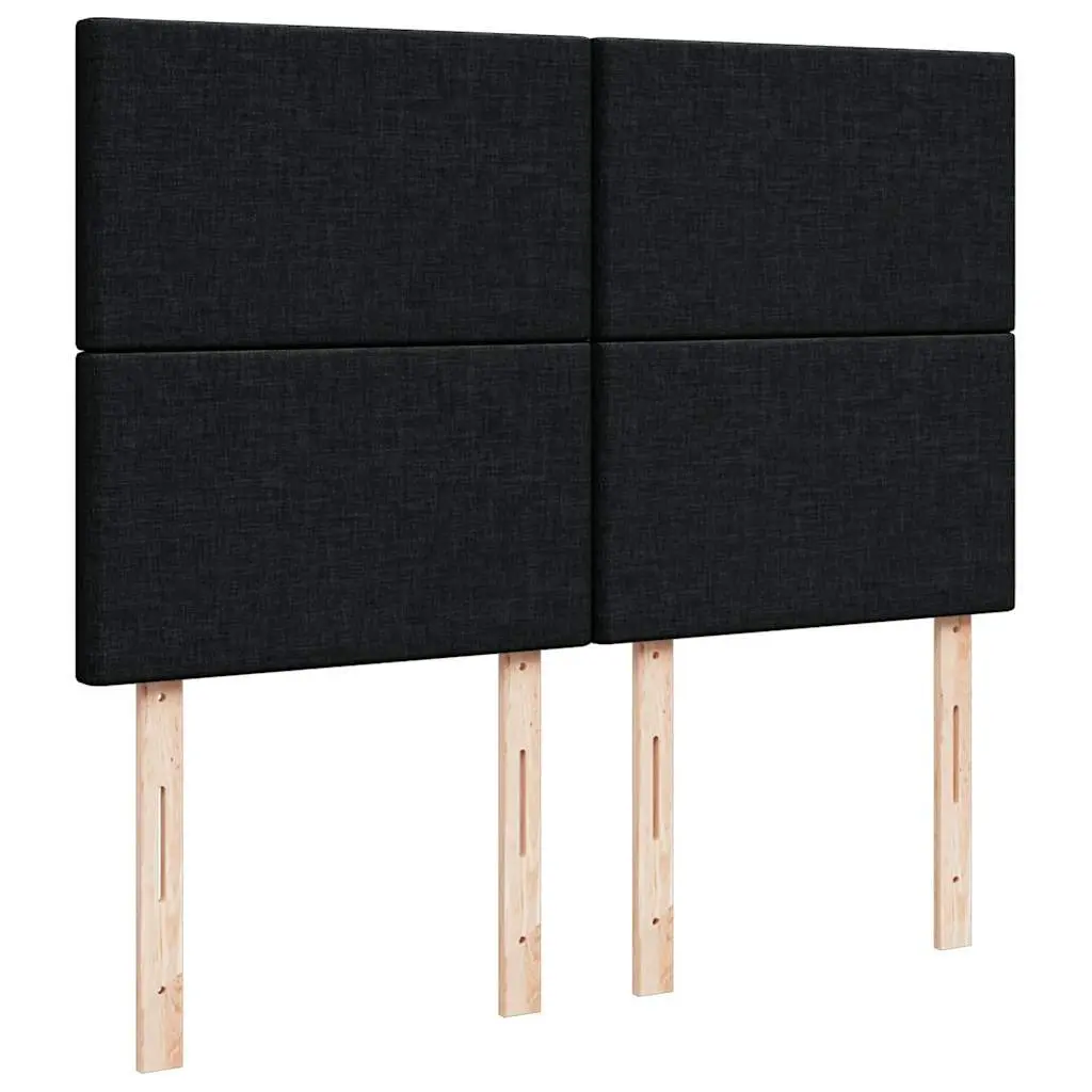 Queen Size Box Spring Bed Black Velvet Frame Pocket Spring Mattress LED Headboard