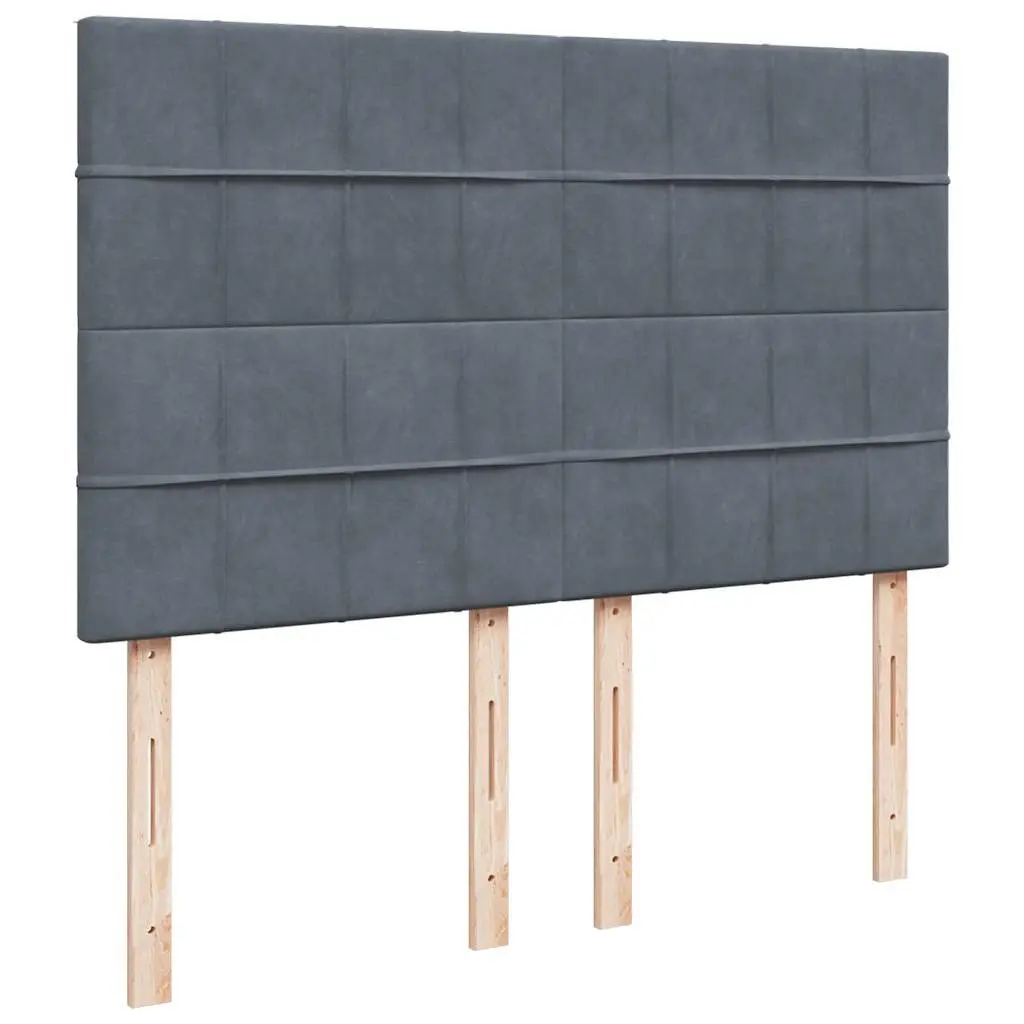 Queen Bed Grey Pocket Spring Mattress Adjustable Headboard LED Lights