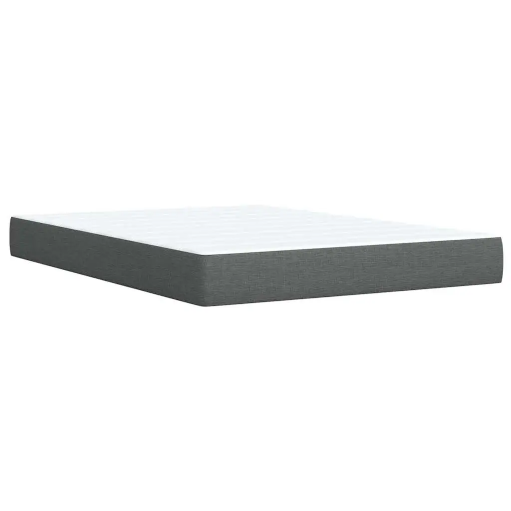 Queen Box Spring Bed Grey Height Adjustable Headboard Pocket Spring Mattress with LED Lights