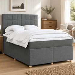 Queen Box Spring Bed with Pocket Mattress & Ambiance Lighting