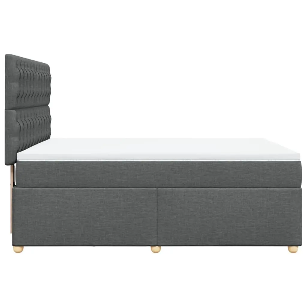 Queen Bed Grey Pocket Spring Mattress Adjustable Headboard LED Lights