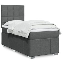 Compact Box Spring Bed with LED Features and Soft Topper