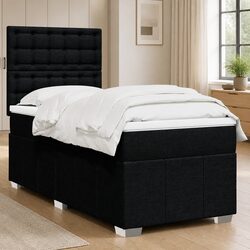 Black King Single Box Spring Bed with LED