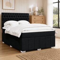 Queen Bed with LED Lights and Adjustable Headboard