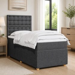 Box Spring Bed with Pocket Sprung Mattress LED Lights Adjustable Headboard King