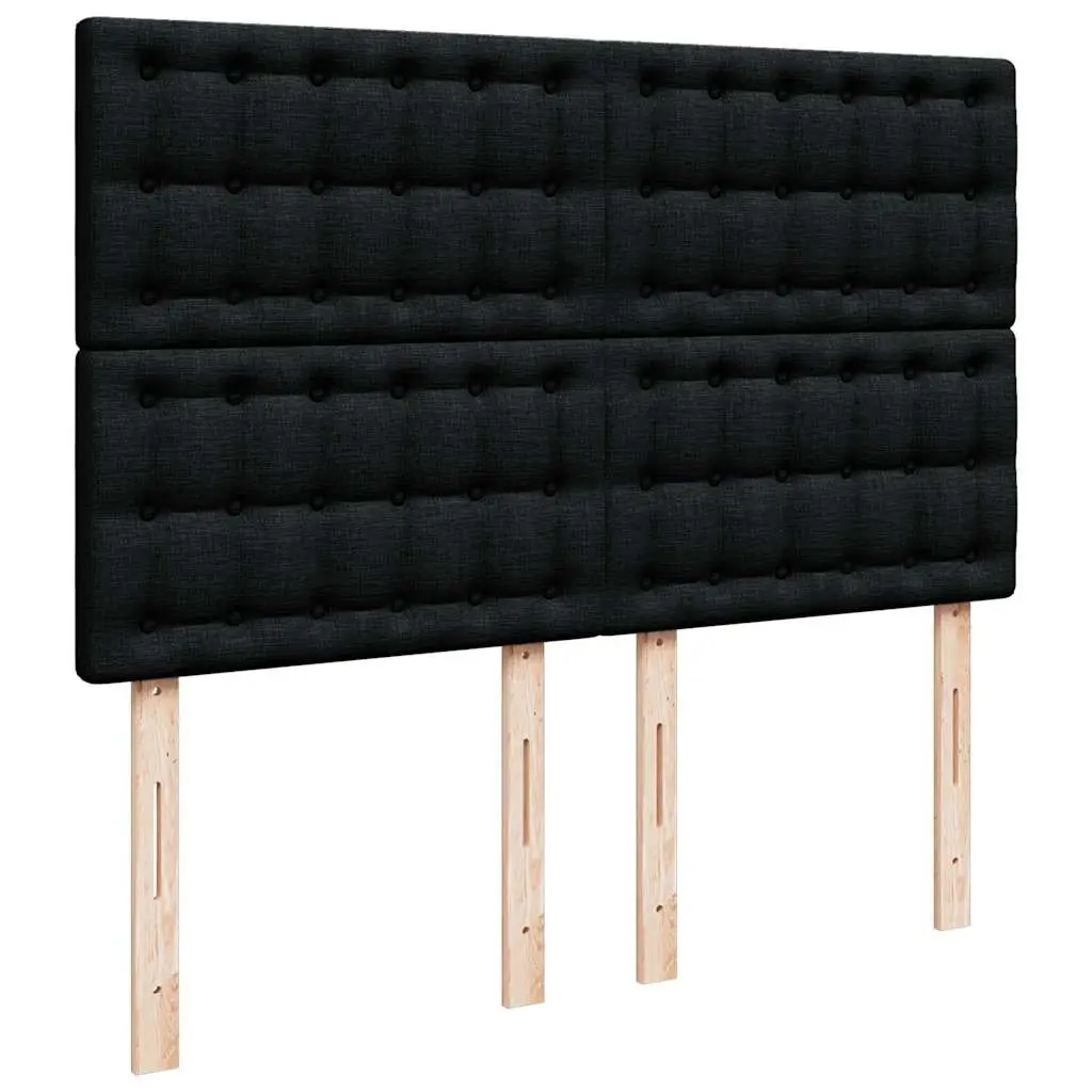 Double Bed Black Fabric Size Double Pocket Sprung Mattress Adjustable Headboard LED Lights