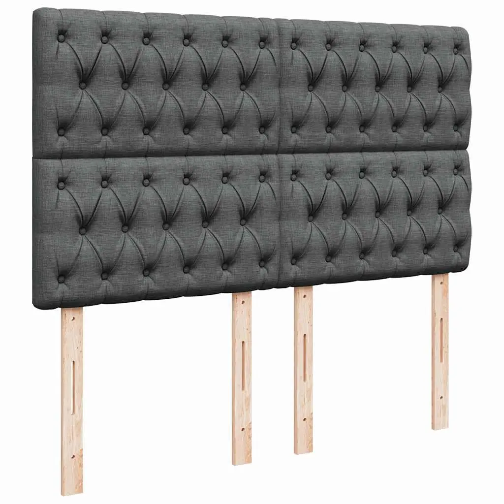 Queen Bed Dark Grey Pocket Spring Mattress Adjustable Headboard LED Lights
