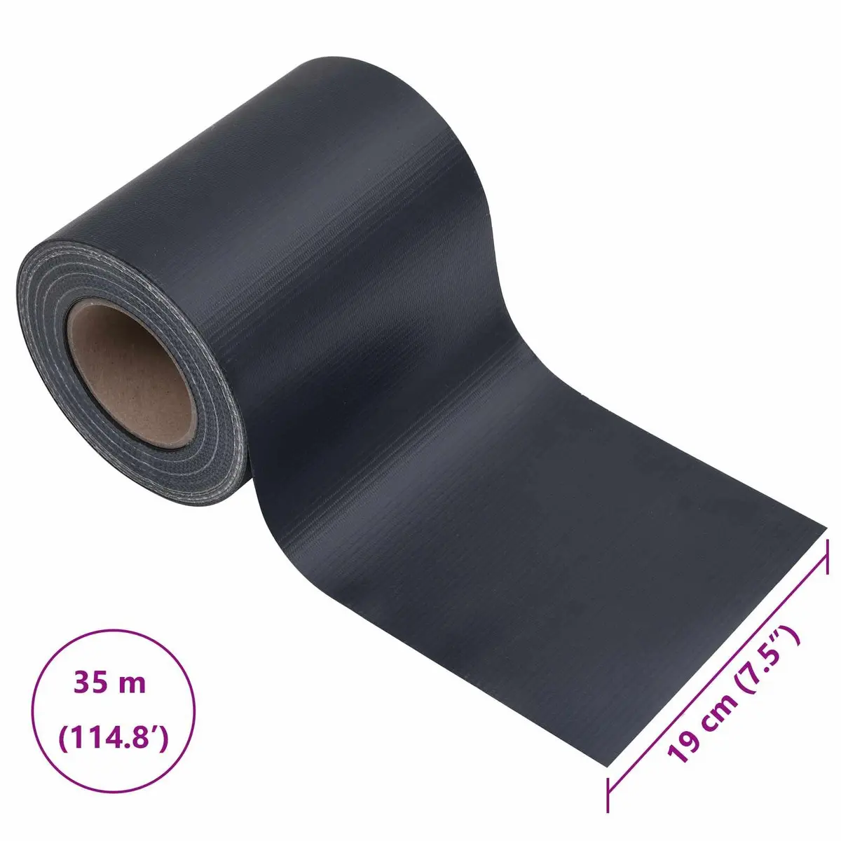 Garden Privacy Screen Dark Grey 70 x 0.19 m PVC Outdoor Fence Panel Barrier