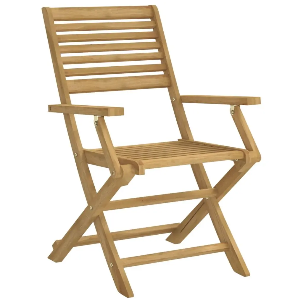 Outdoor Dining Set Brown 5 Piece Solid Acacia Wood Garden Table Chair with Backrest