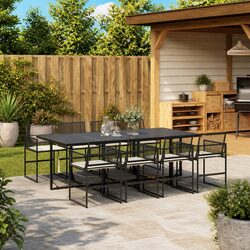Charming 9 Piece Garden Dining Set with Cushions