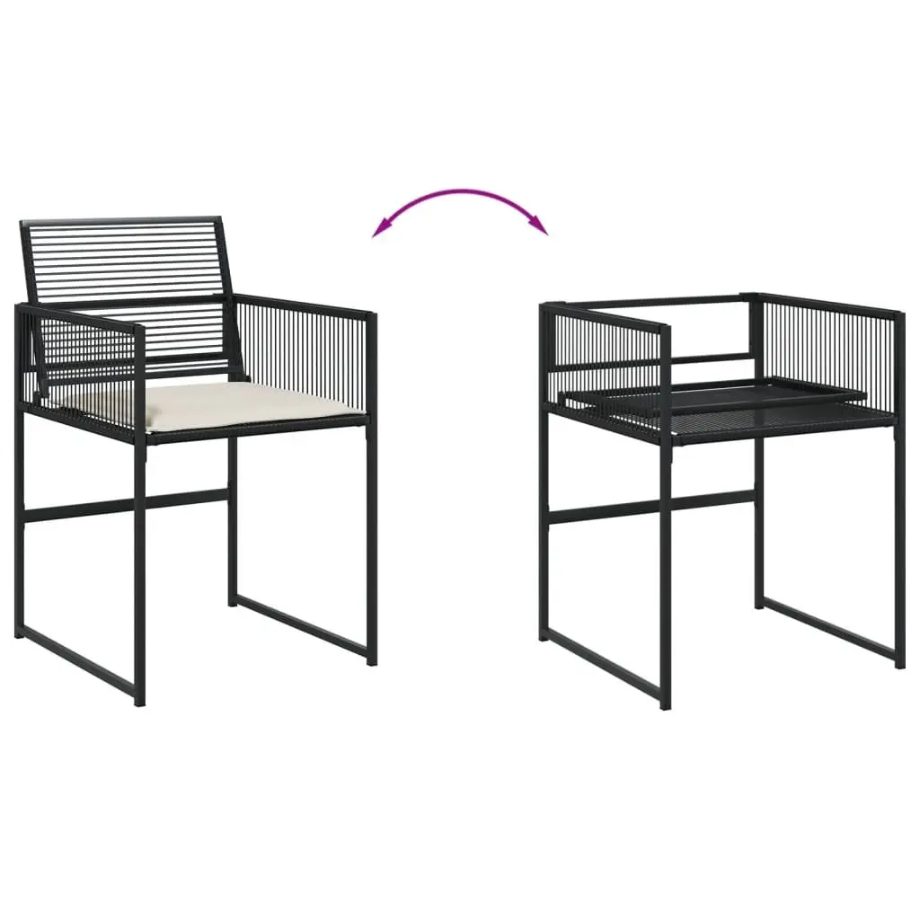 Garden Dining Set Black 17 Piece Outdoor Furniture PE Rattan Chairs Table