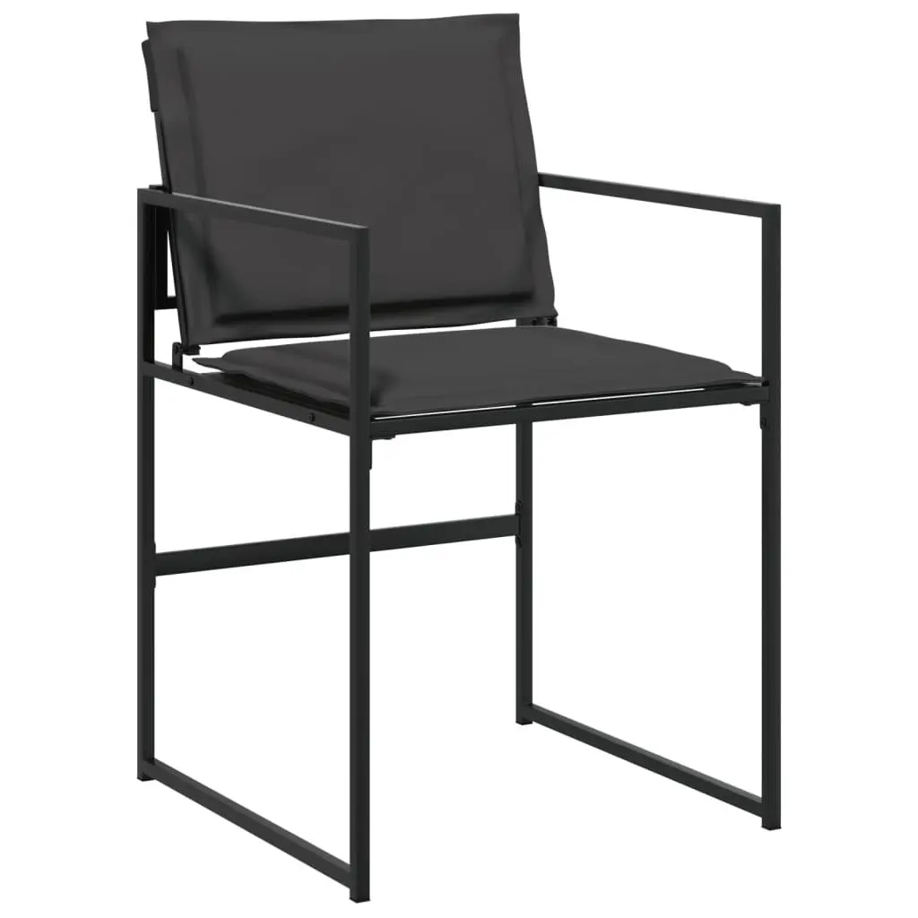 Garden Dining Set Black 5 Piece Outdoor Furniture Textilene Cushions Patio Table