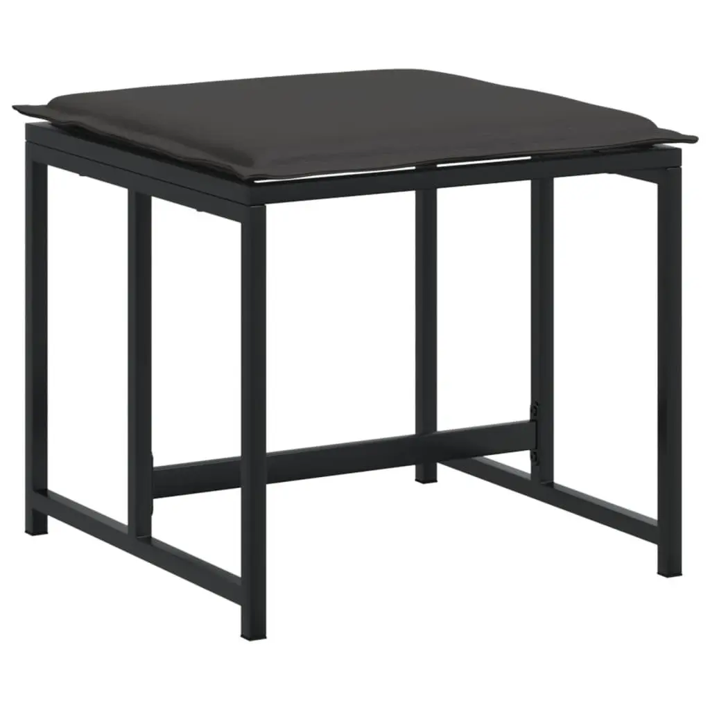 Garden Dining Set 17 Piece Outdoor Furniture Black Textilene Chairs Table
