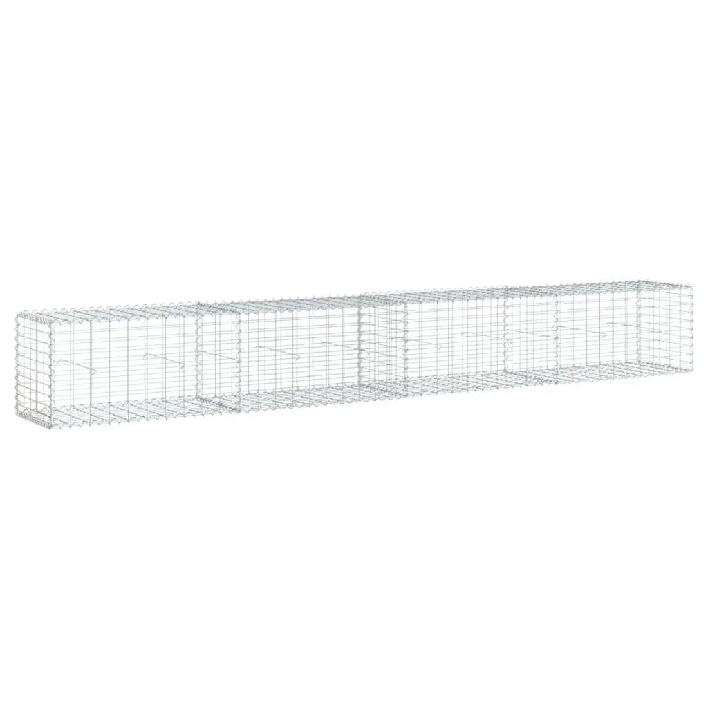 Gabion Basket Silver 400x50x50 cm Galvanised Iron Wire Garden Retaining Wall