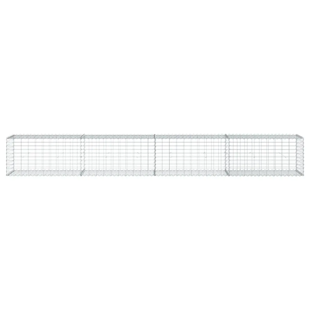Gabion Basket Silver 400x50x50 cm Galvanised Iron Wire Garden Retaining Wall