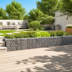 Gabion Basket with Cover 900x50x50 cm Outdoor Garden Retaining Wall Wire Cage