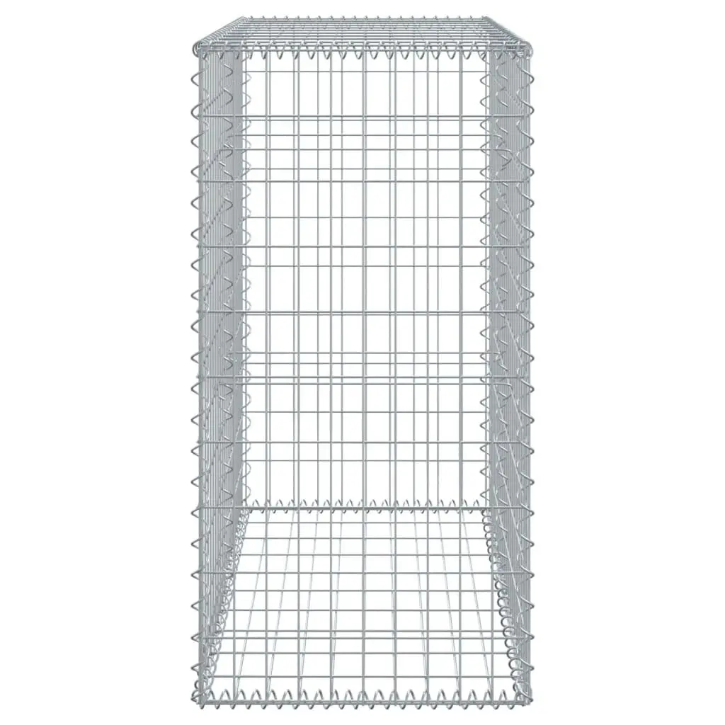 Gabion Basket Silver 100x50x100 cm Wire Cage Outdoor Garden Landscaping with Cover