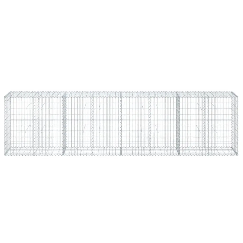 Gabion Basket Silver 400x50x100 cm Galvanised Iron Wire Durable Garden Structure