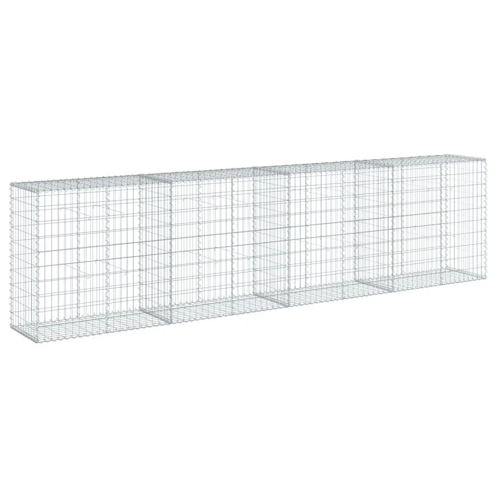 Gabion Basket Silver 400x50x100 cm Galvanised Iron Wire Durable Garden Structure
