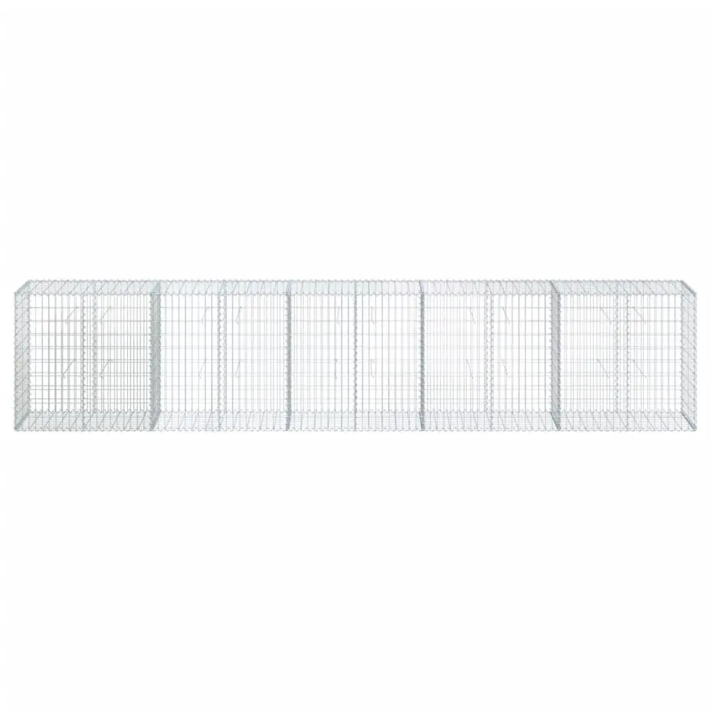 Gabion Basket Silver 500x50x100 cm Metal Wire Garden Retaining Wall Decor