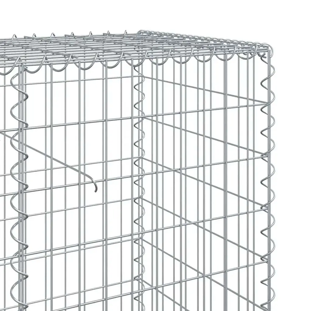 Gabion Basket Silver 800x50x100 cm Metal Wire Cage with Cover for Garden Retaining Wall