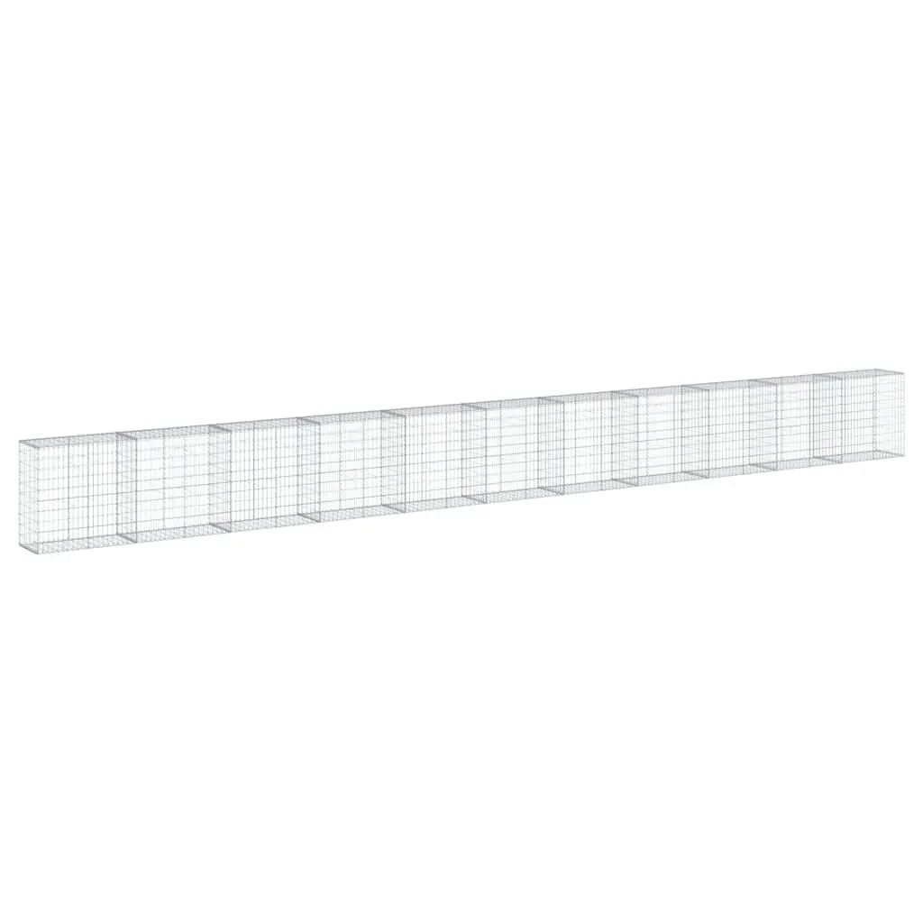 Gabion Basket Silver 1100x50x100 cm Durable Galvanised Iron Wire Tool-free Assembly