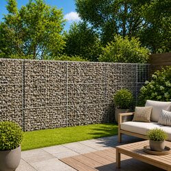 Gabion Basket with Cover 300x50x150 cm Galvanised Iron Garden Landscaping