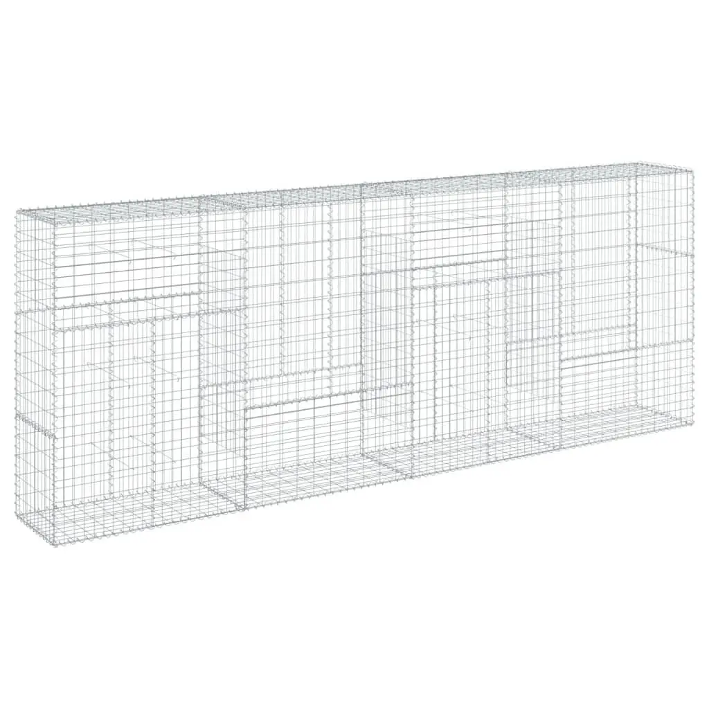 Gabion Basket Silver 400x50x150 cm Galvanised Iron Wire Garden Landscaping Retaining