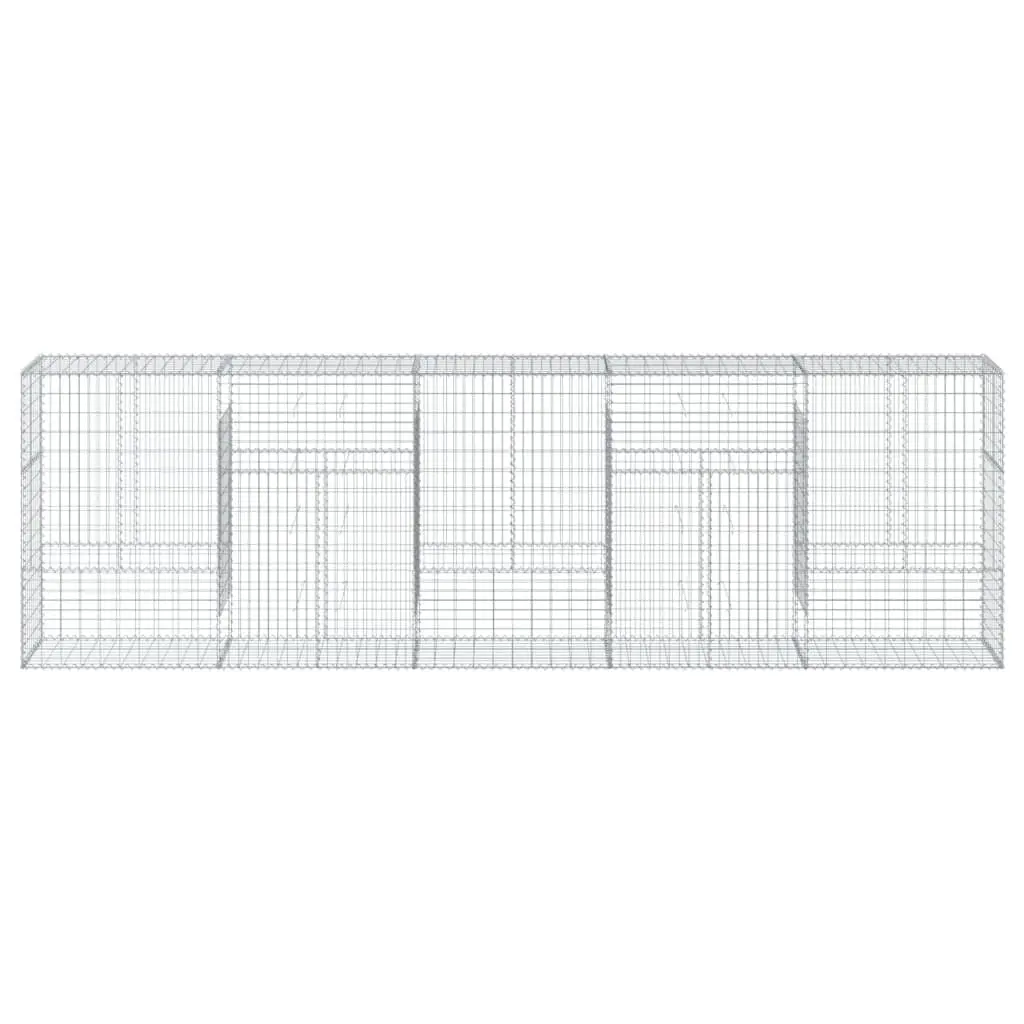 Gabion Basket Silver 500x50x150 cm Galvanised Iron Wire Outdoor Garden Landscaping