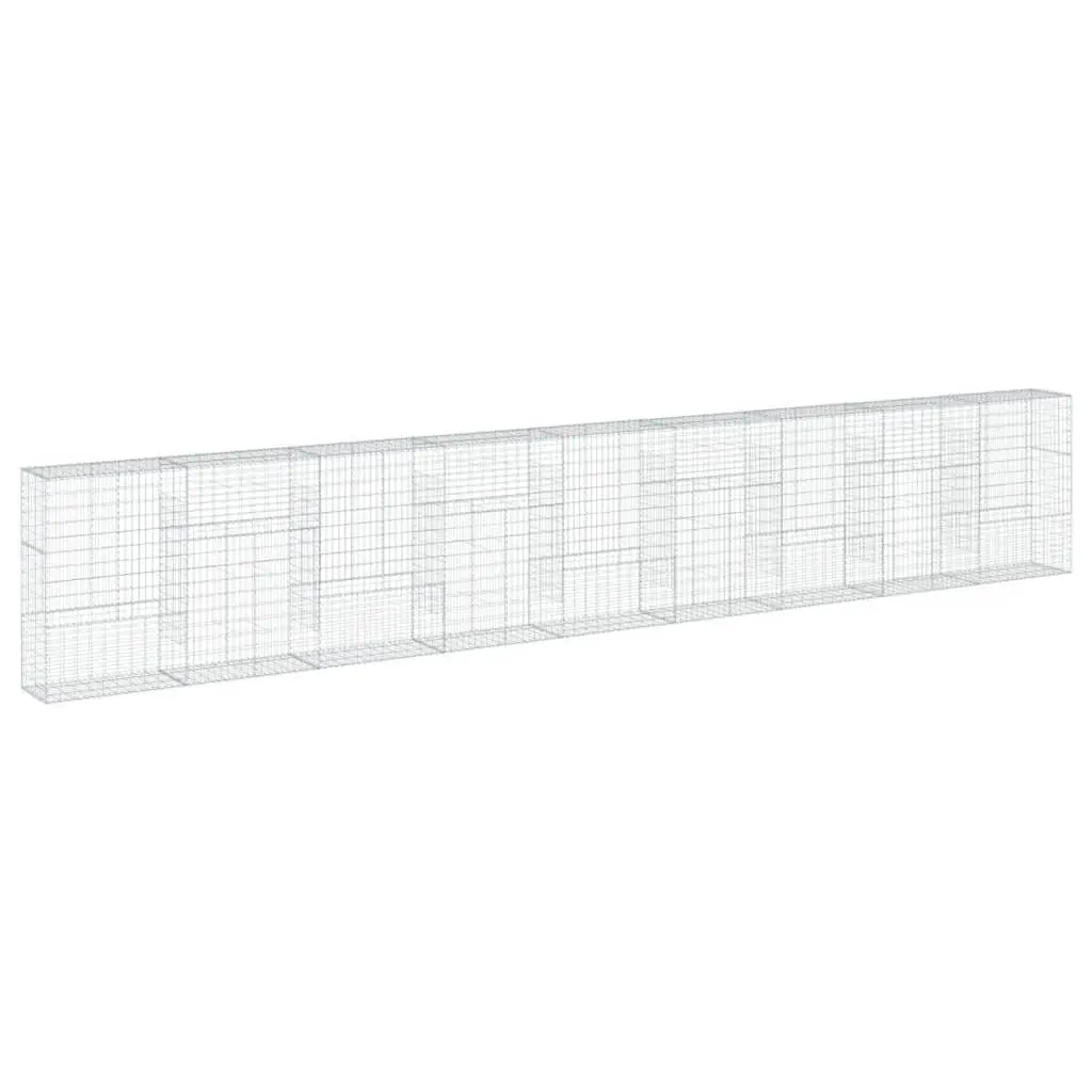 Gabion Basket Silver 900x50x150 cm Galvanised Iron Wire Cage Garden