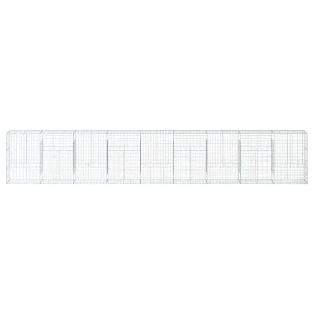 Gabion Basket Silver 900x50x150 cm Galvanised Iron Wire Cage Garden