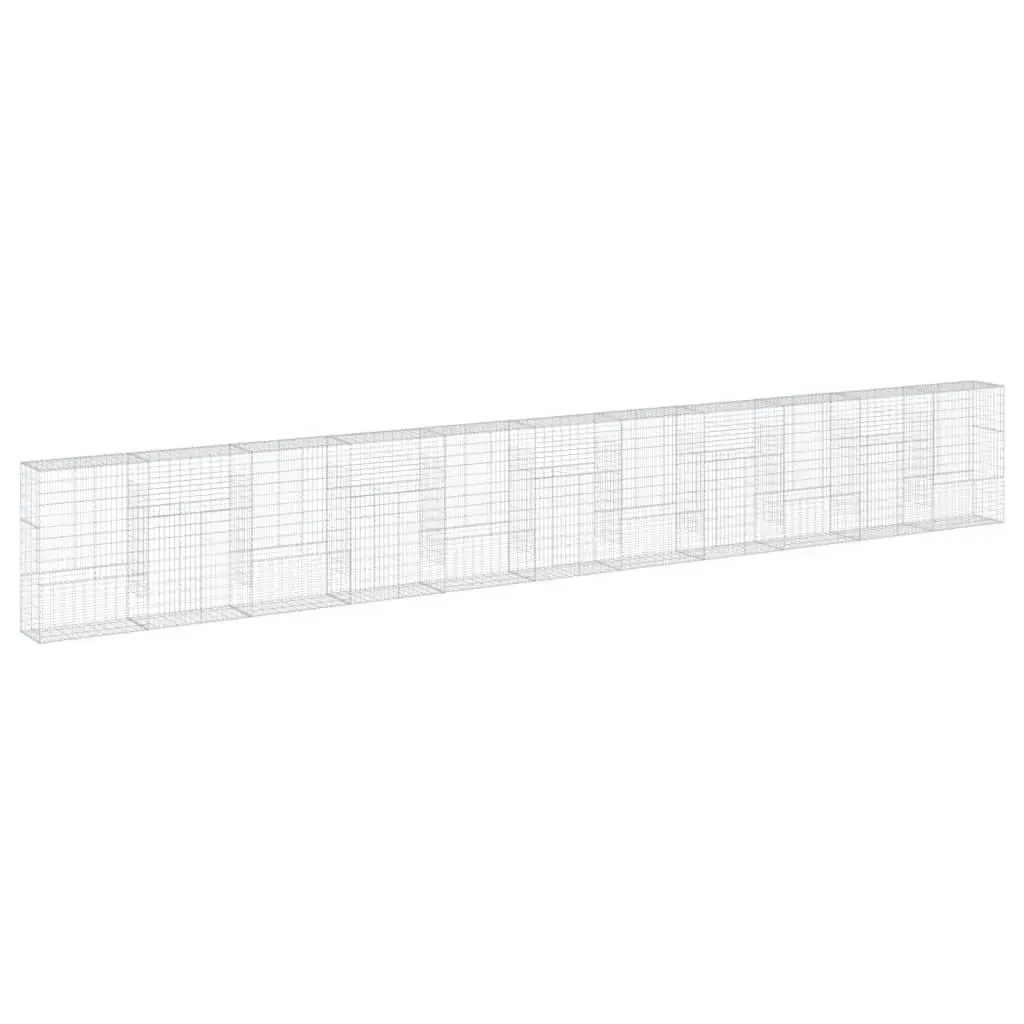 Gabion Basket Silver 1100x50x150 cm Galvanised Iron Wire with Cover