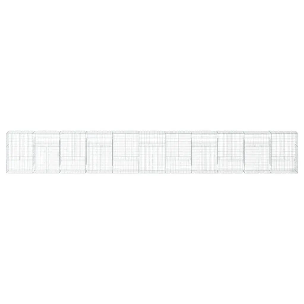 Gabion Basket Silver 1100x50x150 cm Galvanised Iron Wire with Cover