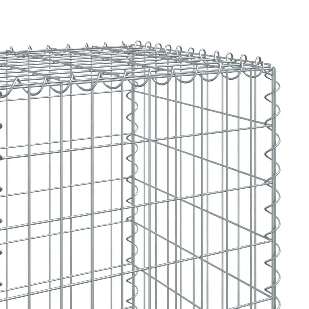 Gabion Basket Silver 1100x50x150 cm Galvanised Iron Wire with Cover
