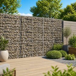 Friendly Gabion Basket with Cover 100x50x200 cm Silver