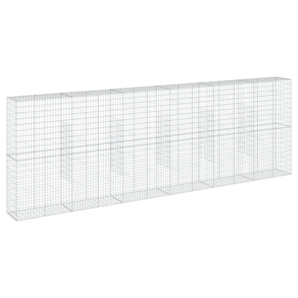 Gabion Basket Silver 600x50x200 cm Galvanised Iron Wire Garden Retaining