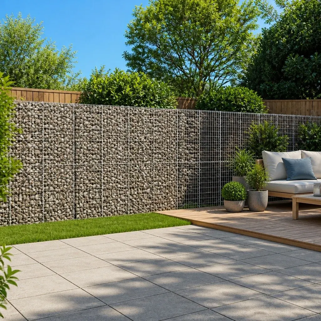 Gabion Basket Silver 1200x50x200 cm Galvanised Iron Wire Construction with Cover for Garden Retaining Wall